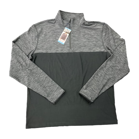 GAPFit Men's Mockneck Stretch Knit Long Sleeve Active Half Zip Pullover (Ebony/True Black, XL)