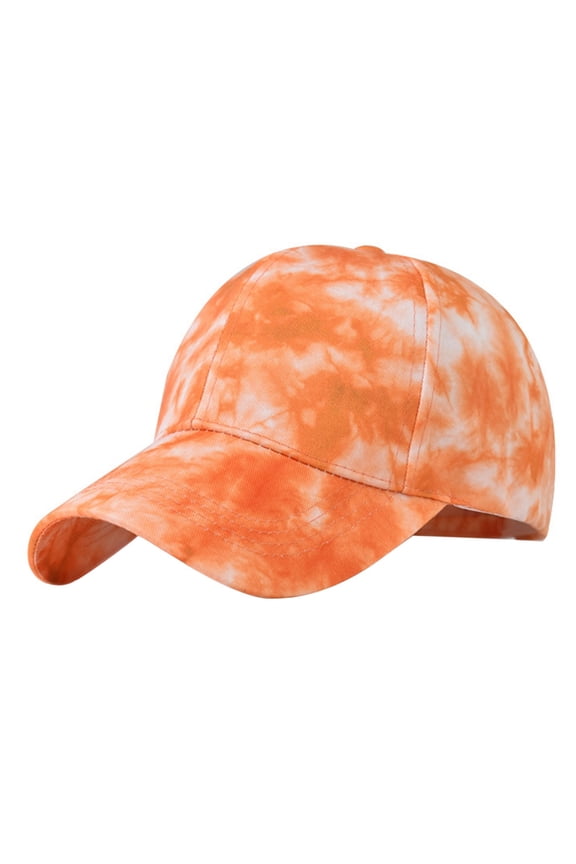 Dome Adjustable Mixed Color Tie Dye Baseball Cap Personality Wind In The Baseball Caps Orange One Size