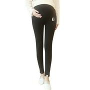 GAQLIVE Women Plus Size Maternity Wear Belly Pants Ninth Pants Pregnant Leggings Soft Stretch Casual Bottoms Black 4XL