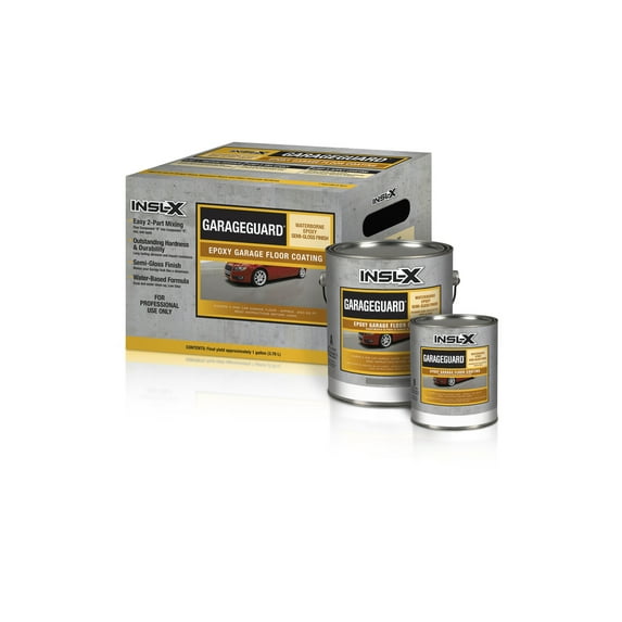 Insl-X EGG310S99-1K Floor Coat Kit GarageGuard Semi-Gloss Gray Water-Based Waterborne Epoxy 1 gal Gray