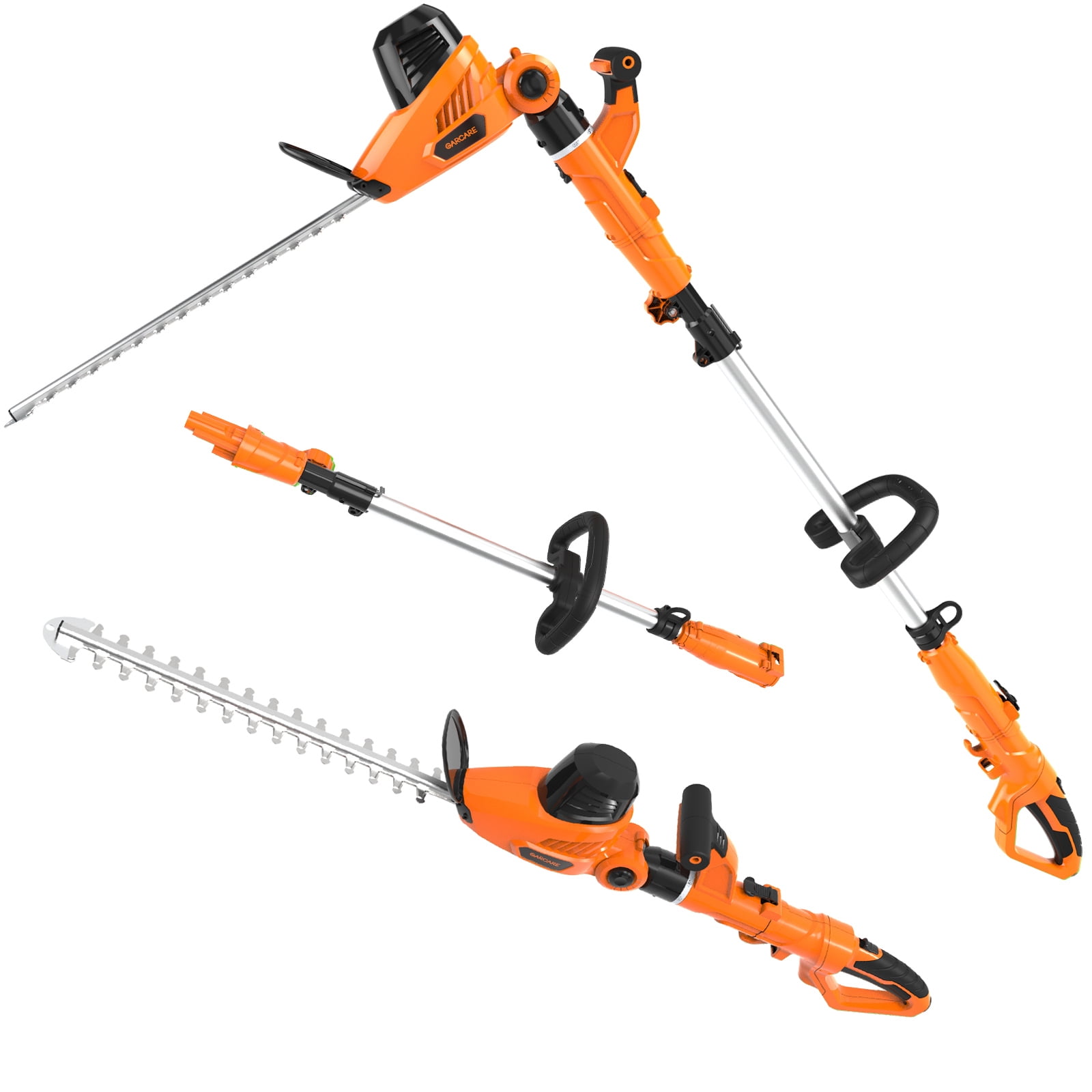 GARCARE 4.8-Amp Corded Hedge Trimmer with 24-Inch Laser Cutting Blade, Blade Cover Included