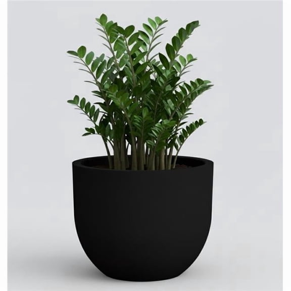 GARDELIER GVXRGP42 Round Low Planter 16.5' Ebony