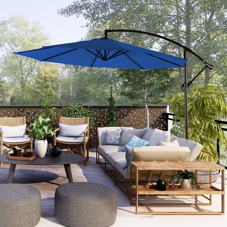 GARDEN 10 Ft Offset Cantilever Umbrellas for Patio Outdoor Shade, Royal Blue