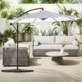 thumbnail image 1 of GARDEN 10" Ft Offset Cantilever Umbrellas w/ Base Weights Included for Outdoor Patio Shade, Gray/White Stripe, 1 of 4