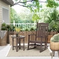 thumbnail image 1 of GARDEN 2-Piece Set Classic Plastic Porch Rocking Chair with Round Side Table Included, Dark Brown, 1 of 7