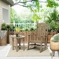 thumbnail image 1 of GARDEN 2-Piece Set Classic Plastic Porch Rocking Chair with Round Side Table Included, Weathered Wood, 1 of 7