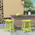 thumbnail image 1 of GARDEN 24" Inches Adirondack Plastic Outdoor Bar Stools (Set of 2), Lime, 1 of 7