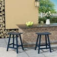 thumbnail image 1 of GARDEN 24" Inches Adirondack Plastic Outdoor Bar Stools (Set of 2), Navy Blue, 1 of 7