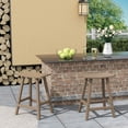 thumbnail image 1 of GARDEN 24" Inches Adirondack Plastic Outdoor Bar Stools (Set of 2), Weathered Wood, 1 of 7