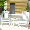 thumbnail image 1 of GARDEN 3-Piece Set Classic Plastic Adirondack Porch Rocking Chair w/ Round Side Table Included, Weathered Wood, 1 of 9