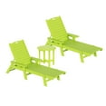 thumbnail image 1 of GARDEN 3-Piece Set Plastic Outdoor Chaise Lounges with Round Side Table Included, Lime, 1 of 10