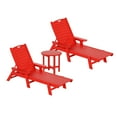 thumbnail image 1 of GARDEN 3-Piece Set Plastic Outdoor Chaise Lounges with Round Side Table Included, Red, 1 of 10