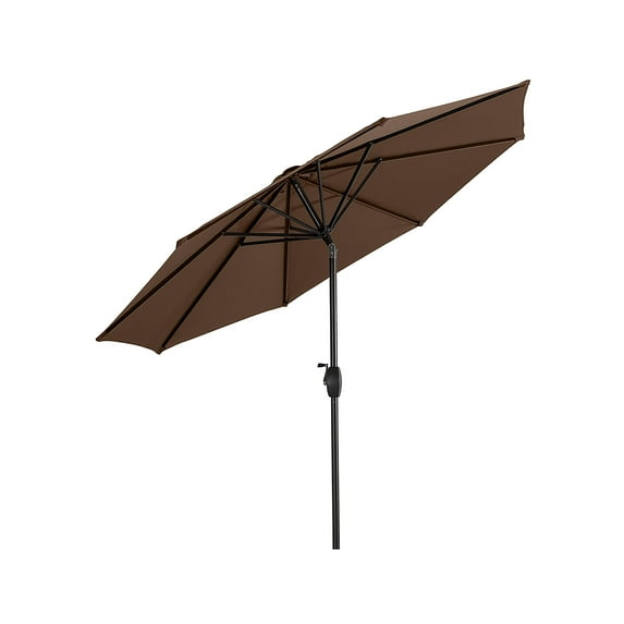 GARDEN 9 Ft Outdoor Patio Market Umbrella with Tilt & Crank Lift, Coffee