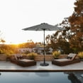 thumbnail image 1 of GARDEN 9 Ft Patio Umbrella w/ Round Resin Base Stand Included for Outdoor Shade, Black/White Stripe, 1 of 7