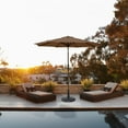 thumbnail image 1 of GARDEN 9 Ft Patio Umbrella w/ Round Resin Base Stand Included for Outdoor Shade, Coffee, 1 of 4