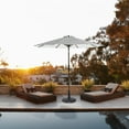 thumbnail image 1 of GARDEN 9 Ft Patio Umbrella w/ Round Resin Base Stand Included for Outdoor Shade, Gray/White Stripe, 1 of 7