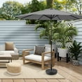 thumbnail image 1 of GARDEN 9 Ft Patio Umbrellas w/ Black Round Base Included for Outdoor Shade, Gray, 1 of 5