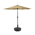thumbnail image 1 of GARDEN 9 Ft Solar LED Patio Umbrella with Black Round Base Weight Included, Beige, 1 of 7