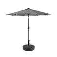 thumbnail image 1 of GARDEN 9 Ft Solar LED Patio Umbrella with Black Round Base Weight Included, Gray, 1 of 7