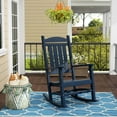 thumbnail image 1 of GARDEN Classic Plastic Adirondack Porch Rocking Chair, Navy Blue, 1 of 8