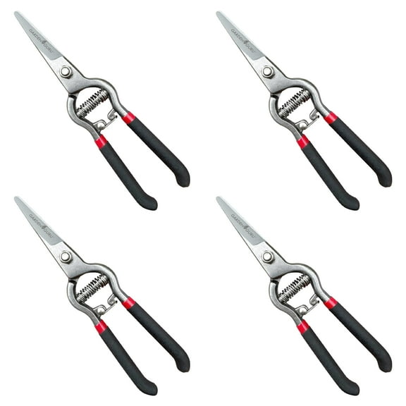 GARDEN GURU Classic Bypass Pruning Shears Clippers – Heavy Duty Forged Steel Garden Pruners – Safety Lock – Non Slip Comfort Grips – Cuts up to 1” Diameter – Professional Bypass Pruners (4 Pack)