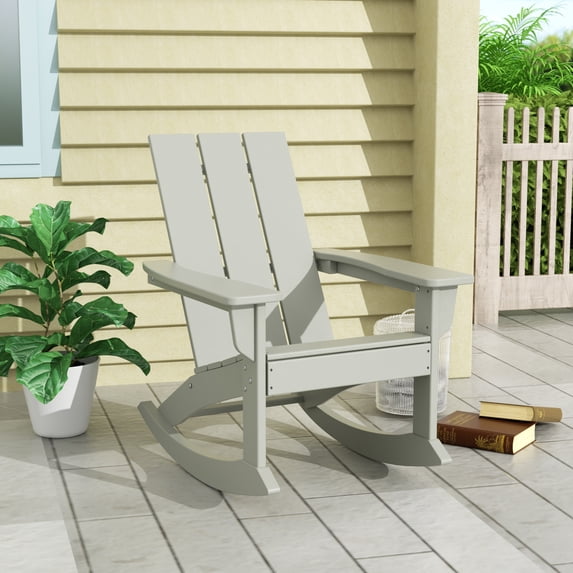 GARDEN Modern Plastic Outdoor Rocking Chair for Patio Porch, Sand