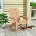 thumbnail image 1 of GARDEN Modern Plastic Outdoor Rocking Chair for Patio Porch, Teak, 1 of 9