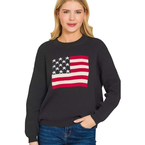 American Flag Crew Neck Sweater