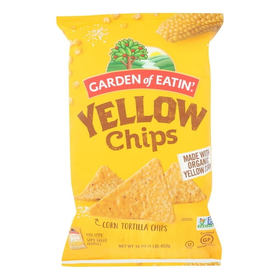 GARDEN OF EATIN - Organic Yellow Corn Tortilla Chips - 16 Oz, Case of 12