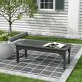 thumbnail image 1 of GARDEN Plastic Adirondack Backless Outdoor Bench for Patio Entryway, Gray, 1 of 6