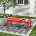 thumbnail image 1 of GARDEN Plastic Adirondack Backless Outdoor Bench for Patio Entryway, Red, 1 of 6
