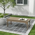 thumbnail image 1 of GARDEN Plastic Adirondack Backless Outdoor Bench for Patio Entryway, Weathered Wood, 1 of 6