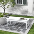 thumbnail image 1 of GARDEN Plastic Adirondack Backless Outdoor Bench for Patio Entryway, White, 1 of 10