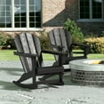 thumbnail image 1 of GARDEN Plastic Adirondack Rocking Chair for Outdoor Patio Porch Seating, Black, 1 of 2