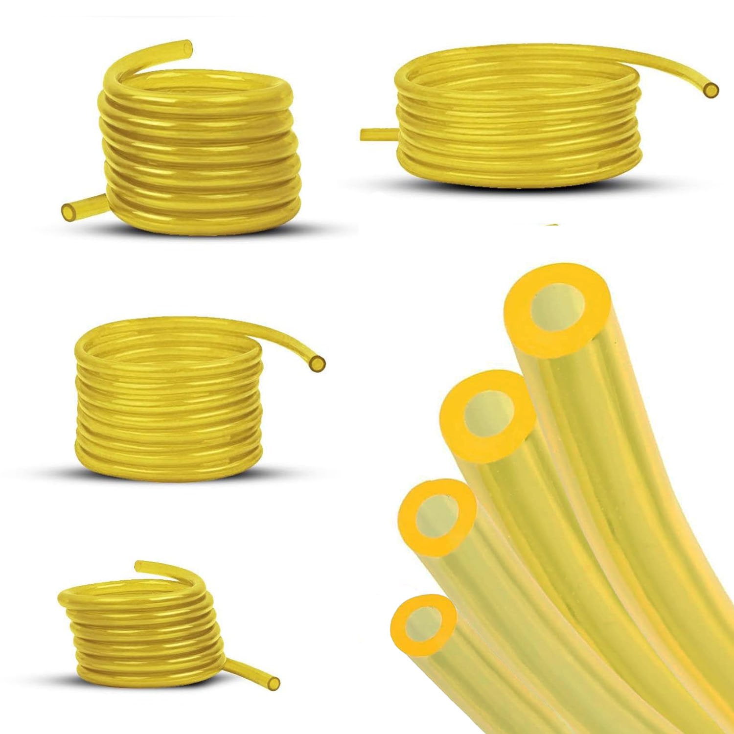 GARDEN SECRETS (4 Sizes) Fuel Line Fuel Hose Replacement Fuel Tube for Lawn Mower String Trimmer Chiansaw Blower Generator Power Tools with Small Engine