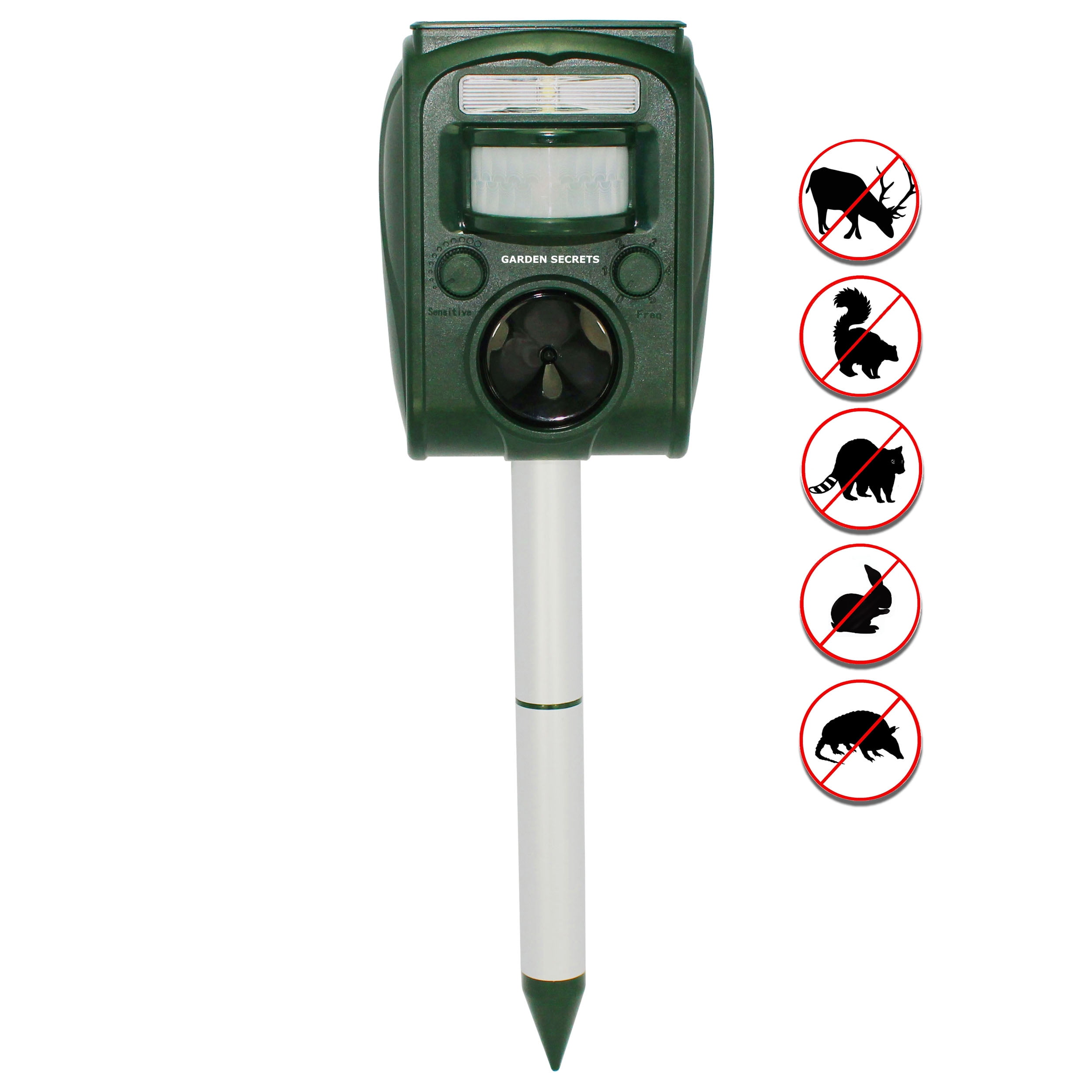 Upgraded Solar-Powered Animal Repellent – Ultrasonic & Flashing Light Pest Deterrent For Deer, Cats, Raccoons, Squirrels, Waterproof