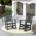 thumbnail image 1 of GARDEN Set of 2 Classic Plastic Adirondack Porch Rocking Chairs, Gray, 1 of 9
