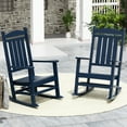 thumbnail image 1 of GARDEN Set of 2 Classic Plastic Adirondack Porch Rocking Chairs, Navy Blue, 1 of 10