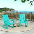 thumbnail image 1 of GARDEN Set of 2 Modern Plastic Outdoor Rocking Chairs for Patio Porch, Turquoise, 1 of 10