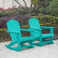 thumbnail image 1 of GARDEN Set of 2 - Plastic Outdoor Rocking Chairs for Patio Porch, Turquoise, 1 of 9