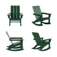 thumbnail image 1 of GARDEN Set of 4 Modern Plastic Outdoor Rocking Chairs for Patio Porch, Dark Green, 1 of 9