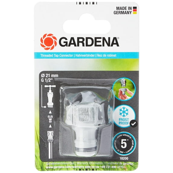 GARDENA tap connector 21 mm (1/2 "): Connection for faucets with thread, waterproof connection,