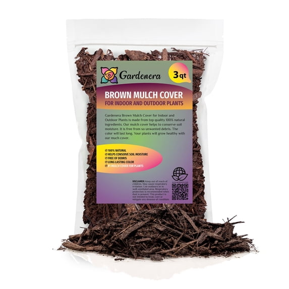 ⭐ GARDENERA Brown Mulch - Create a Polished and Professional Outdoor Space - 3 QUARTS