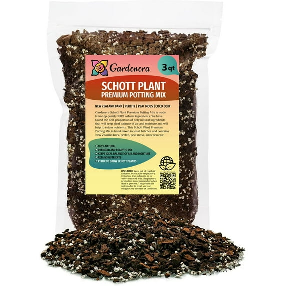 ⭐ GARDENERA Monstera Lechleriana Schott Potting Soil - Promotes Optimal Drainage and Aeration for Vibrant Foliage - 3 Quart