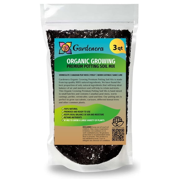 ⭐ GARDENERA Organic Growing Medium - Nurture Your Plants with a Natural and Sustainable Solution - 3 QUARTS