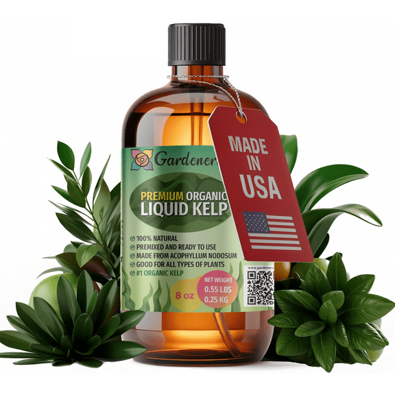 ⭐ GARDENERA Organic Liquid Kelp Fertilizer - 8 oz -Enhance Your Garden's Yield with Seaweed Fertilizer for Plants - Concentrated Kelp & Seaweed Extract