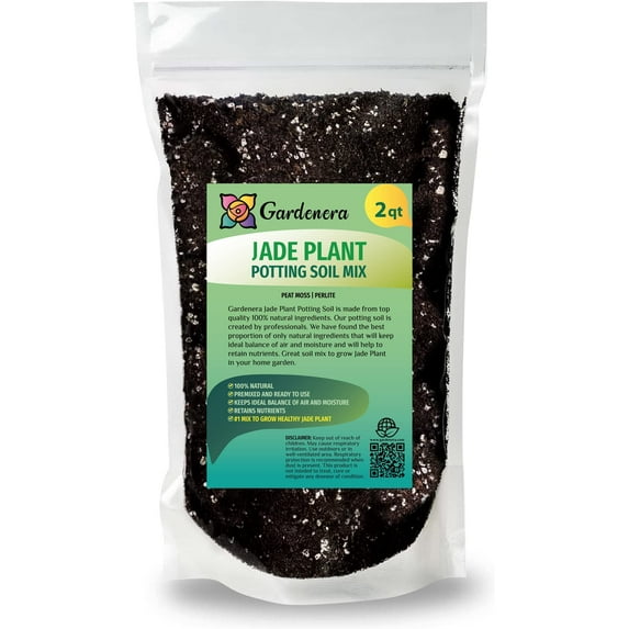 GARDENERA Premium Jade Plant Potting Soil Mix - (2 Quart Bag)