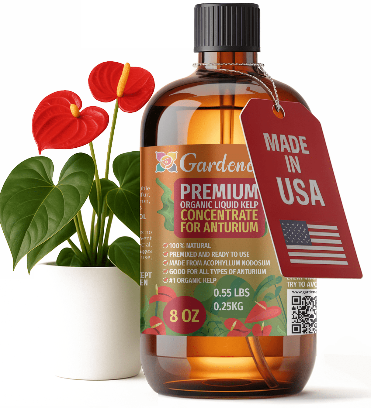 GARDENERA Premium Organic Seaweed & Kelp Superfood for ANTHURIUM Plants -  8 oz - Liquid Kelp Fertilizer Concentrate (Makes 45 Gallons) - Walmart.com