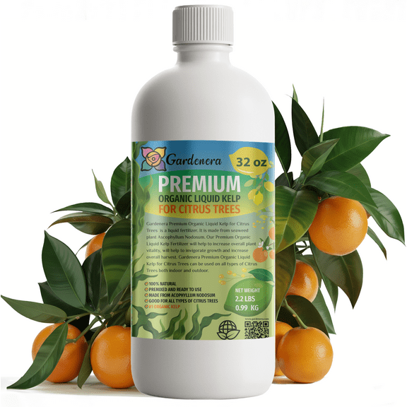 ⭐ GARDENERA Premium Organic Seaweed & Kelp Superfood for CITRUS TREES Plants - 32 oz - Liquid Kelp Fertilizer Concentrate (Makes 180 Gallons)