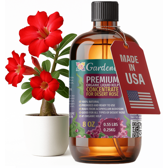β GARDENERA Premium Organic Seaweed & Kelp Superfood for DESERT ROSE Plants - 8 oz - Liquid Kelp Fertilizer Concentrate (Makes 45 Gallons)